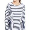 Parker Shauna Langarm Minikleid gestreift, Blau