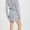 Parker Shauna Langarm Minikleid gestreift, Blau