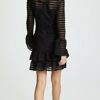 Parker Topanga MInikleid mit Stehkragen Langarm, Schwarz
