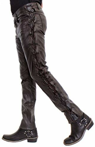 RICANO S/L Cow Waxy, Herren Lederhose mit Schnürung, Braun