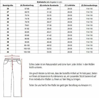 RICANO S/L NUBUK Herren Schnür-Lederhose, Braun