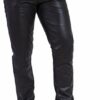 RICANO Slim Fit, Lederhose 5-Pocket Leder-Jeans, Schwarz