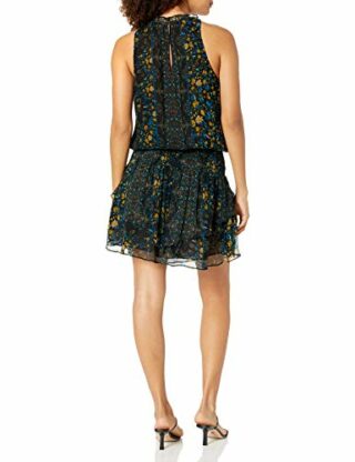 Ramy Brook Camilla Ärmelloses Minikleid mit Blumendruck, Schwarz