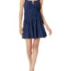 Ramy Brook Margot V-Ausschnitt Minikleid, Blau