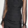 Ramy Brook Valentina Langarm Mini Kleid, Schwarz