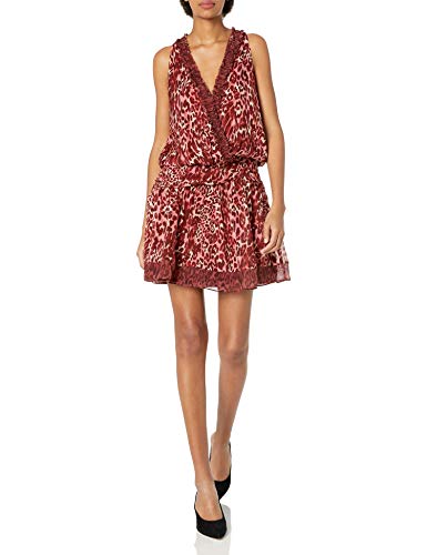 Ramy Brook WINSTEN Minikleid mit Leopardenmuster, Rot Ramy Brook WINSTEN Minikleid mit Leopardenmuster, Rot