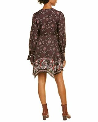 Rebecca Taylor Langärmliges Minikleid mit V-Ausschnitt und Blumen, Lila