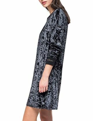 Replay W9466.000.22752 Strickkleid, Schwarz