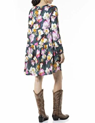 Replay W9660 Midikleid mit Muster, Schwarz