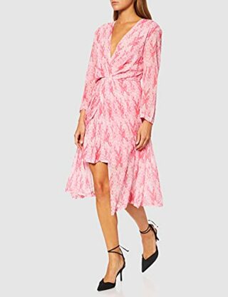 Replay W9680 Midi-Kleid Sommerkleid, Pink