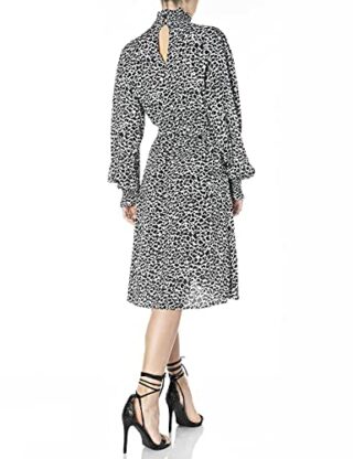 Replay W9706 Chiffonkleid mit Lurex, Schwarz