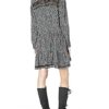 Replay W9709 Midikleid mit Muster, Schwarz