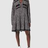 Replay W9709 Midikleid mit Muster, Schwarz