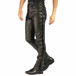 Roleff Racewear Schnürlederhose, Schwarz