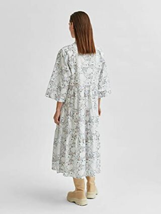 SELECTED FEMME Female Kleid A-Form Gürtel, Weiß