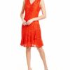 Sam Edelman Ärmelloses Rüschen-Kleid: Mini-Kleid, Orange