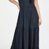 Scotch & Soda Drapiertes Maxikleid mit Schuppen, Blau