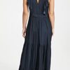 Scotch & Soda Drapiertes Maxikleid mit Schuppen, Blau