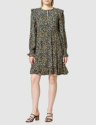 Scotch & Soda Maison A-Linien-Kleid mit Rüschen, Grün