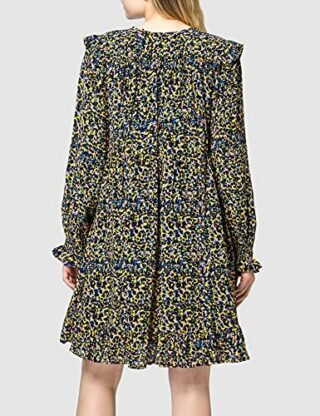 Scotch & Soda Maison A-Linien-Kleid mit Rüschen, Grün