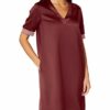Scotch & Soda Maison Kurzärmliges Kleid mit V-Ausschnitt und Rippstrick, Lila
