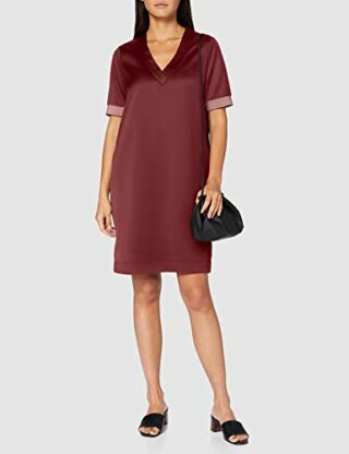 Scotch & Soda Maison Kurzärmliges Kleid mit V-Ausschnitt und Rippstrick, Lila