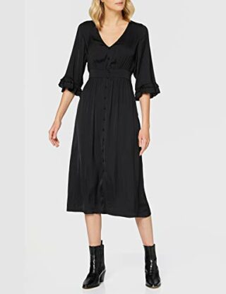 Scotch & Soda Maison Midi Kleid, Schwarz