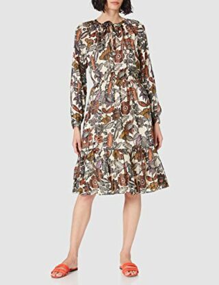Scotch & Soda Maison Midikleid mit Schleife, Braun