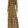Scotch & Soda Maison Transparentes Maxikleid mit Print, Braun
