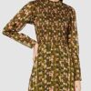 Scotch & Soda Maison Transparentes Maxikleid mit Print, Braun