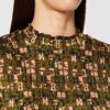 Scotch & Soda Maison Transparentes Maxikleid mit Print, Braun