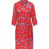 Seidensticker Blusenkleid Midi Kleid, Rot