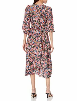 Shoshanna Bedrucktes Midikleid mit 3/4-Ärmel, Pink