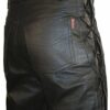 Skintan Herren Motorradhose Lederhose mit Seitliche Schnürung, Schwarz