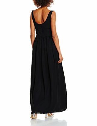 Swing Chiffonkleid in Maxi-Länge, Schwarz
