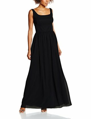 Swing Chiffonkleid in Maxi-Länge, Schwarz