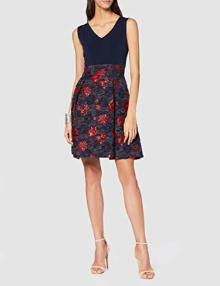 Swing Cocktailkleid mit Blumenmuster, Bunt
