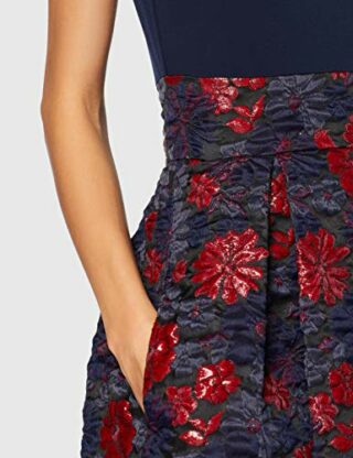 Swing Cocktailkleid mit Blumenmuster, Bunt