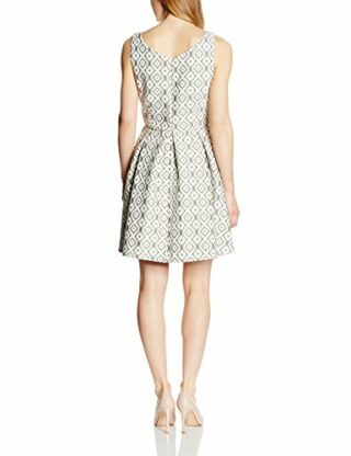 Swing Cocktailkleid mit Jacquard-Muster, Mini, Grau