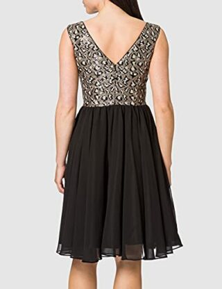 Swing Cocktailkleit mit paillettenbesetztem Oberteil, Schwarz