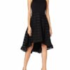 Swing Jerseykleid mit Streifenrock, Schwarz