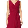 Swing Maxi-Kleid mit Zierblume, Abendkleid, Rot