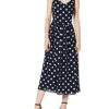 Swing Midikleid mit Polka-Dots, Bunt