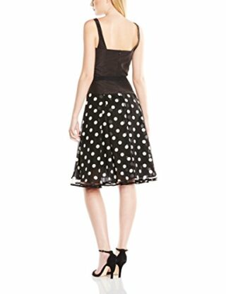Swing Petticoat Abendkleid mit Polka Dots, Schwarz