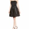 Swing Schulterfreies Petticoat Abendkleid mit Satinband, Schwarz