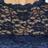 Swing Spitzenkleid mit Satinband, Blau