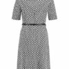 Taifun 580006-19264 A-Linien-Kleid, Gemustert, Schwarz