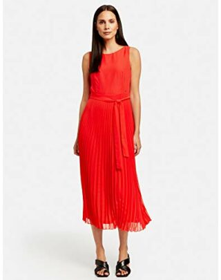 Taifun Chiffonkleid mit Plissée ausgestellt, Rot