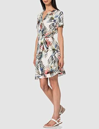 Taifun Cocktailkleid, Gemustert, Weiß