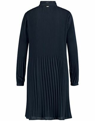 Taifun Plisséekleid mit Schleifenkragen, Blau